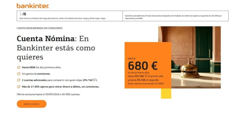 BBVA, Bankinter, Unicaja, Santander y Sabadell se lanzan a por tu nómina en julio con regalos de hasta 1.060 euros 2 Merca2 Bankinter Cuenta Nómina