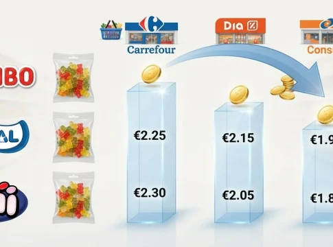 ¿Haribo y Fini o Carrefour, Dia y Consum? La comparativa que muestra quién gana en precio ¿Haribo y Fini o Carrefour, Dia y Consum? La comparativa que muestra quién gana en precio