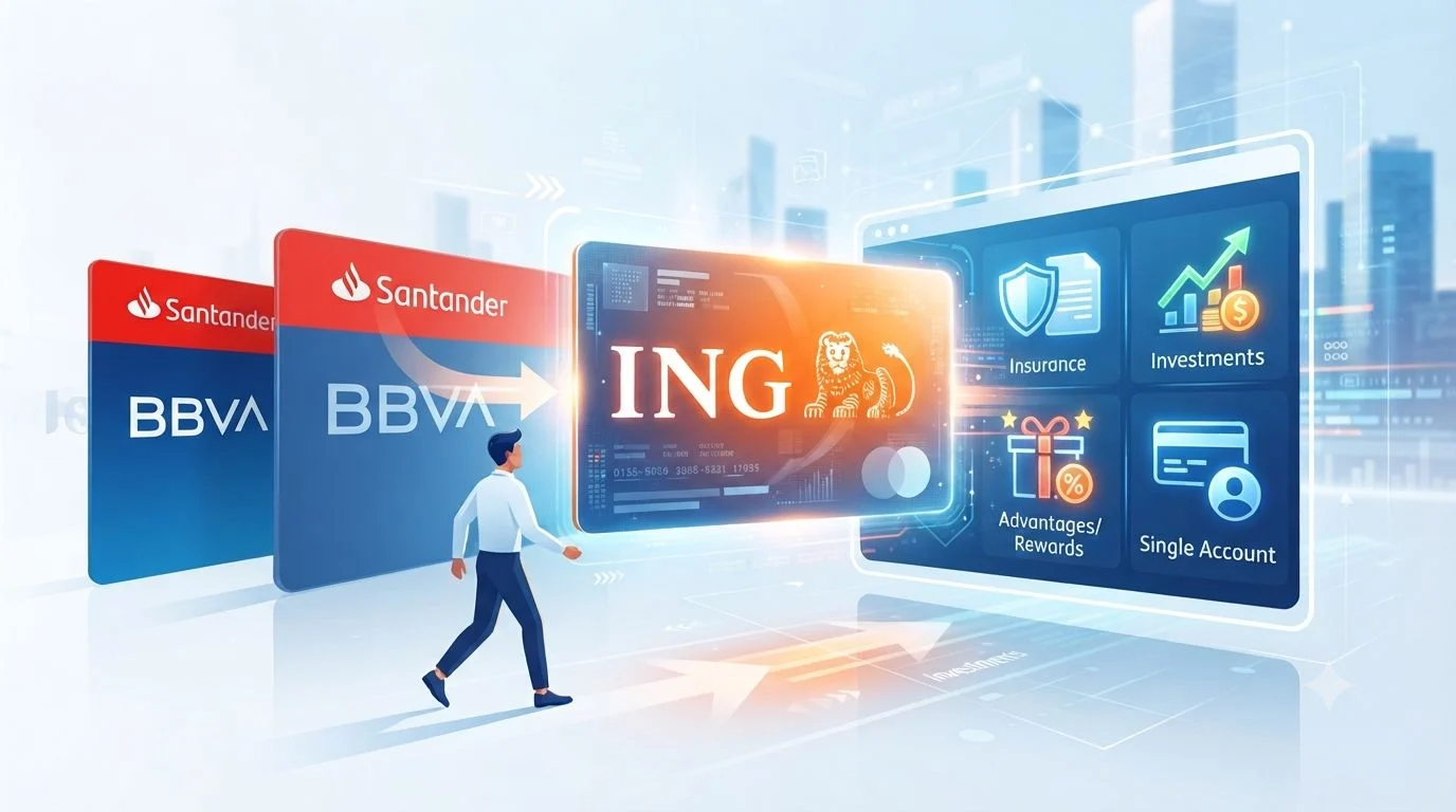 El plan con el que ING quiere que abandones BBVA y Santander: seguros, inversiones y ventajas en una sola cuenta