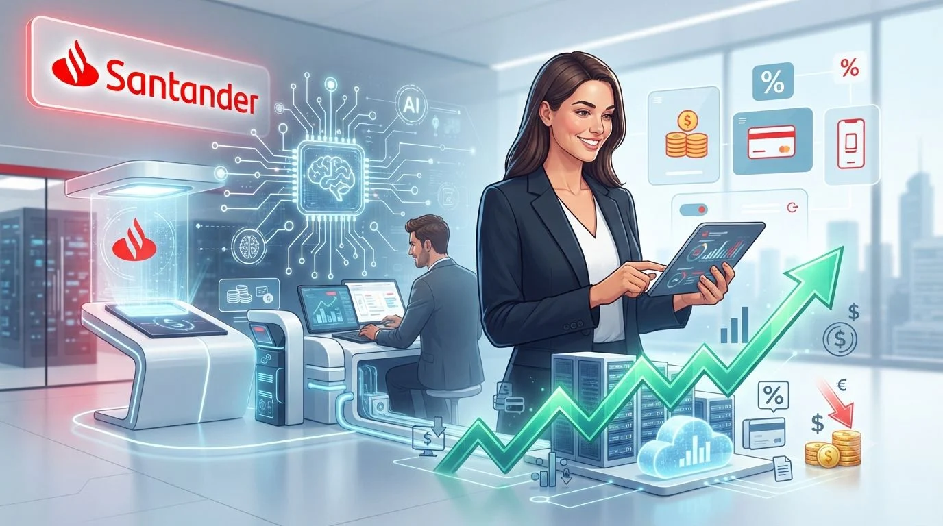 Banco Santander promete una banca más barata gracias a la IA y la reducción de costes Banco Santander promete una banca más barata gracias a la IA y la reducción de costes