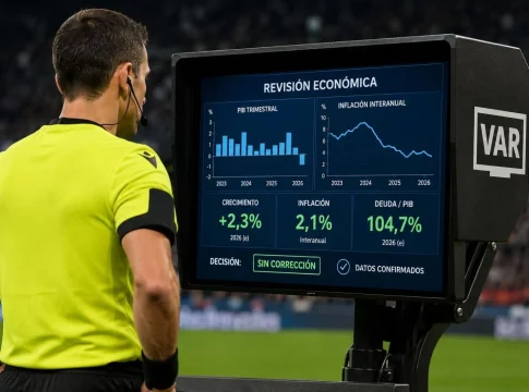 Revisión del VAR en el campo de fútbol Revisión del VAR en el campo de fútbol