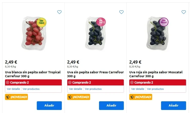 Julio deja una avalancha de novedades en Mercadona, Carrefour, Lidl y Alcampo: estos son los lanzamientos más llamativos 4 Merca2 Uva Novedad Carrefour