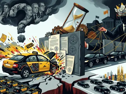 El taxi catalán y su duelo legal con Cabify. Diseñada con IA El taxi catalán y su duelo legal con Cabify. Diseñada con IA