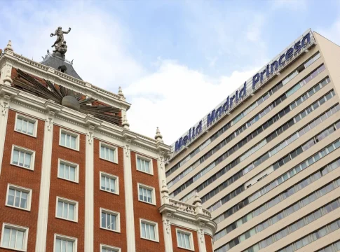 Fachada exterior del hotel Meliá, en la calle Princesa, a 22 de julio de 2026, en Madrid (España). Fuente: Agencias Fachada exterior del hotel Meliá, en la calle Princesa, a 22 de julio de 2026, en Madrid (España). Fuente: Agencias
