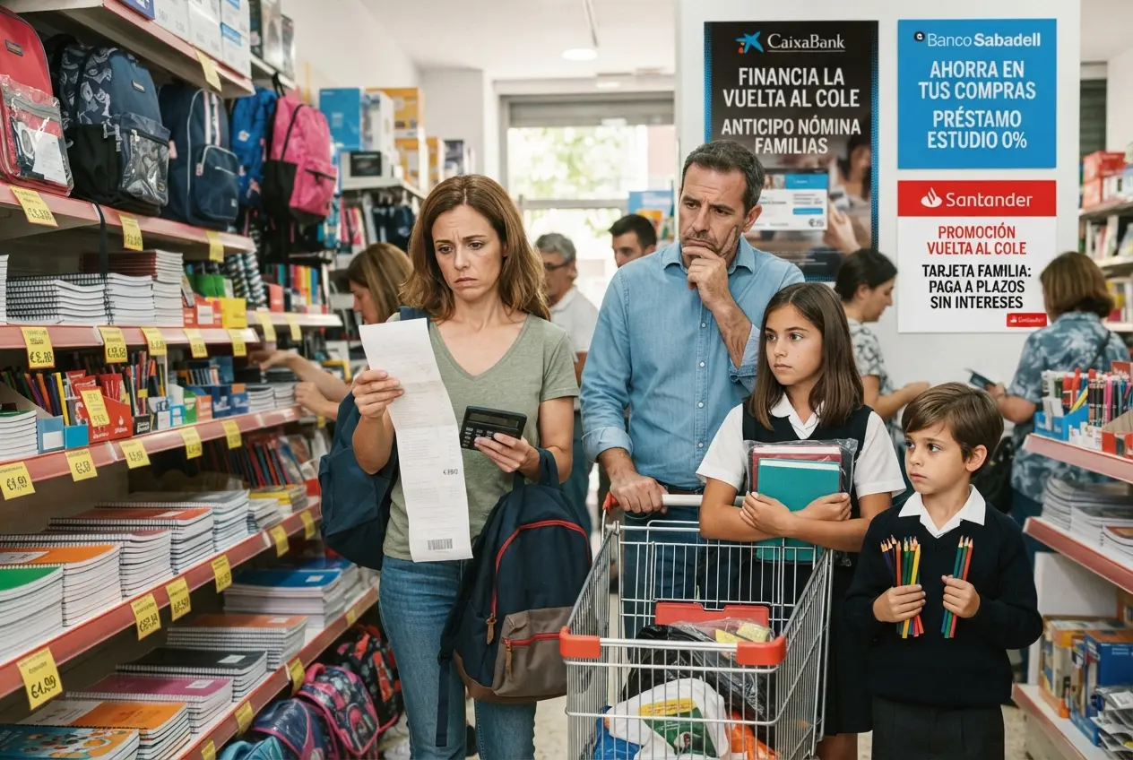 La vuelta al cole cuesta hasta 500 euros por hijo: CaixaBank, Sabadell y Santander quieren quedarse con el gasto de las familias La vuelta al cole cuesta hasta 500 euros por hijo: CaixaBank, Sabadell y Santander quieren quedarse con el gasto de las familias