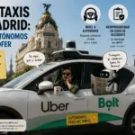 Imagen artículo Robotaxi de Uber y Cabify. Diseñada con IA