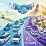 Imagen pieza posible acuerdo Waymo y Cabify. Diseñada con IA
