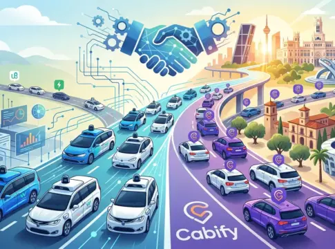 Imagen pieza posible acuerdo Waymo y Cabify. Diseñada con IA Imagen pieza posible acuerdo Waymo y Cabify. Diseñada con IA