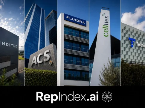 Inditex, ACS, Fluidra, Cellnex y Telefónica lideran la reputación algorítmica del IBEX 35 en 2026, según RepIndex AI Inditex, ACS, Fluidra, Cellnex y Telefónica lideran la reputación algorítmica del IBEX 35 en 2026, según RepIndex.AI