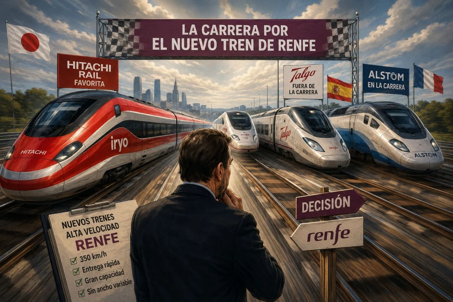 El giro de Óscar Puente en la alta velocidad: por qué Hitachi ganará a Talgo y Alstom los nuevos trenes de Renfe