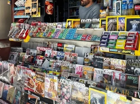Periodicos Imagen de un quiosco de prensa.