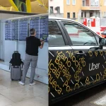 Uber y aeropuertos de Aena. Imágenes de agencias