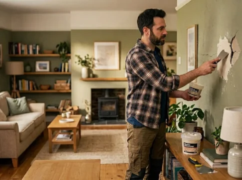 Un hombre haciendo bricolaje en su casa. IA Un hombre haciendo bricolaje en su casa. IA