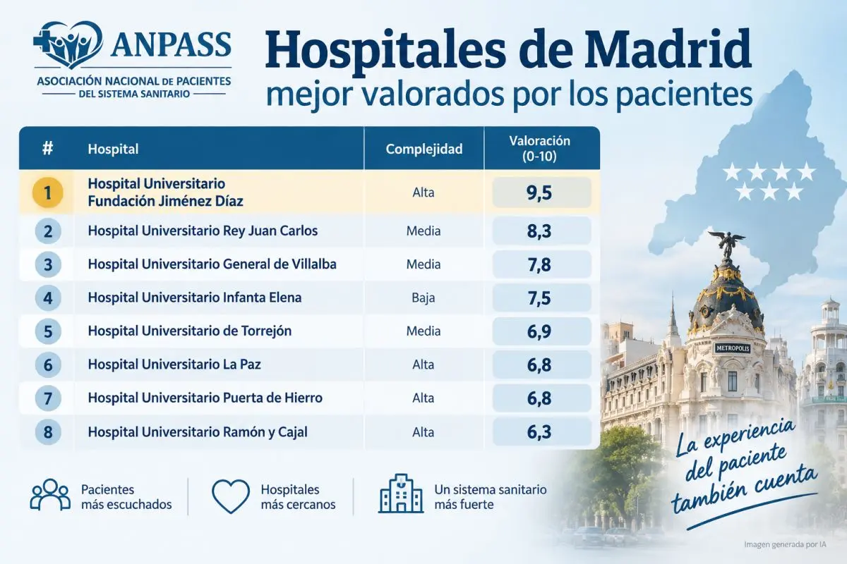 ANPASS hospitales La Fundación Jiménez Díaz lidera la experiencia del paciente en los hospitales de Madrid.