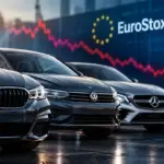 BMW, Volkswagen y Mercedes-Benz cotizan con descuento frente a otros EuroStoxx 50 1 Merca2 Imagen: BMW, Volkswagen y Mercedes-Benz, generada por IA