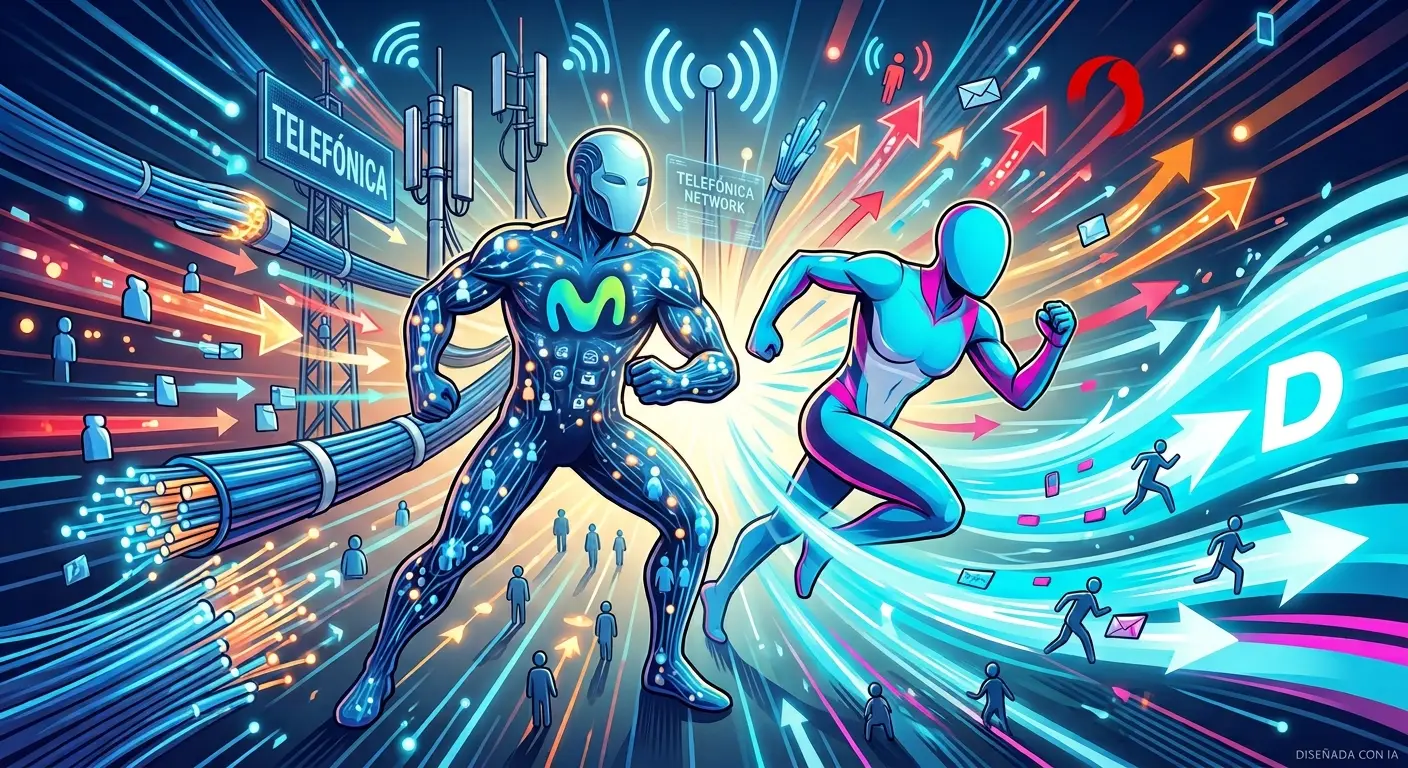 Duelo de Telefónica y Digi. Diseñada con IA Duelo de Telefónica y Digi. Diseñada con IA