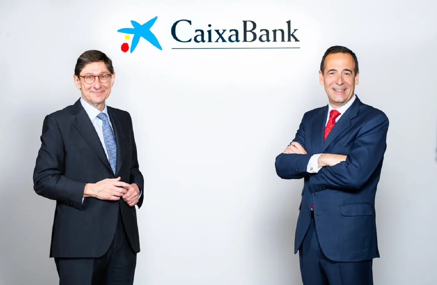 El expresidente de CaixaBank, José Ignacio Goirigolzarri, y el consejero delegado, Gonzalo Gortázar