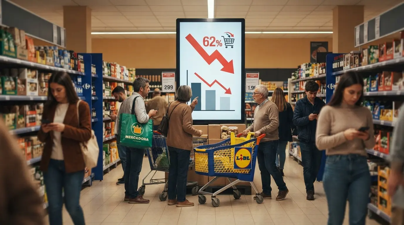 El consumidor se rebela contra la cesta cara: Mercadona, Lidl y Carrefour compiten por evitar que se vaya