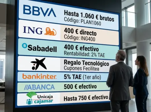 Tu nómina se convierte en el botín de octubre: BBVA ofrece 1.060 euros, Cajamar 750 e ING y Sabadell 400uckb56uckb Tu nómina se convierte en el botín de octubre: BBVA ofrece 1.060 euros, Cajamar 750 e ING y Sabadell 400