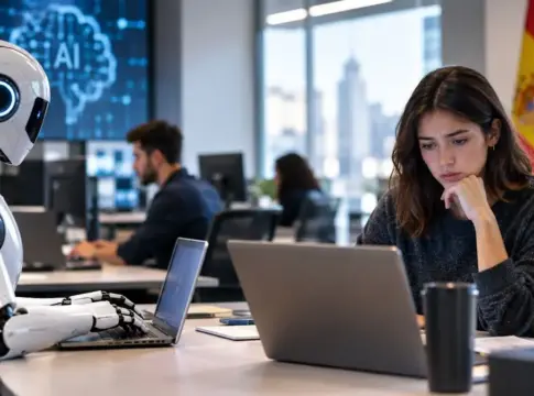 Inteligencia Artificial y el futuro del trabajo. Imagen generada con IA Inteligencia Artificial y el futuro del trabajo. Imagen generada con IA