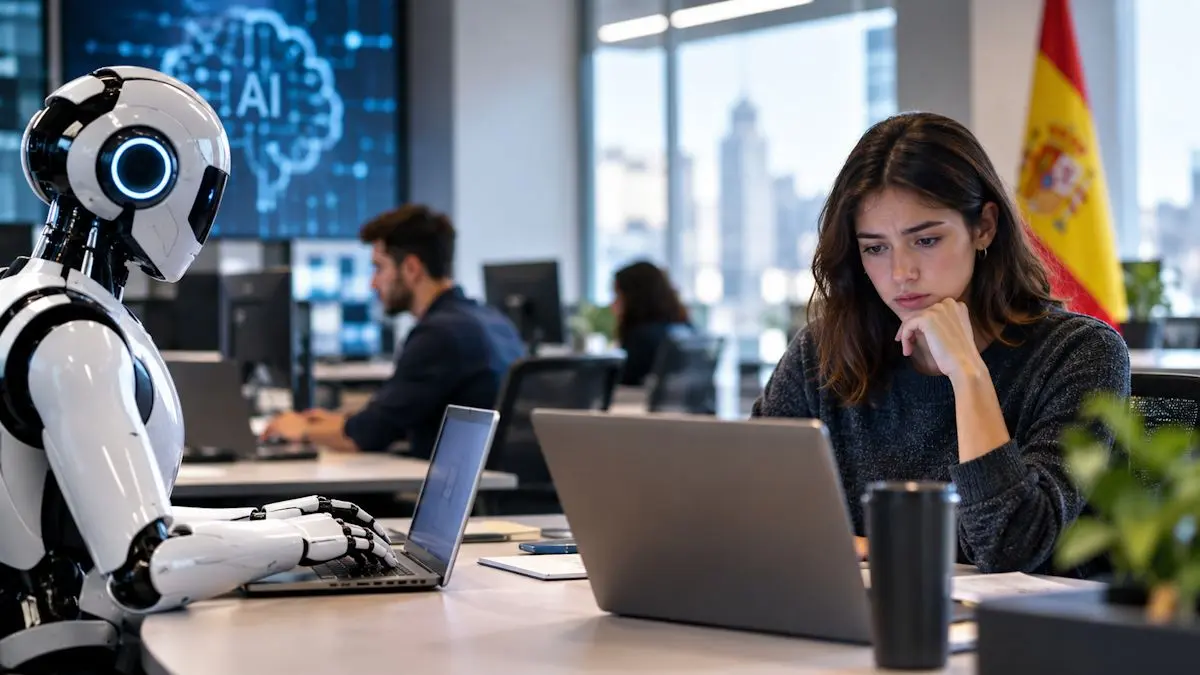 Inteligencia Artificial y el futuro del trabajo. Imagen generada con IA