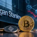 Morgan Stanley enfría el entusiasmo cripto: la adopción de blockchain no garantiza que suban las criptomonedas 1 Merca2 La adopción institucional de la blockchain no implica necesariamente una subida generalizada de las criptos. Imagen generada por IA