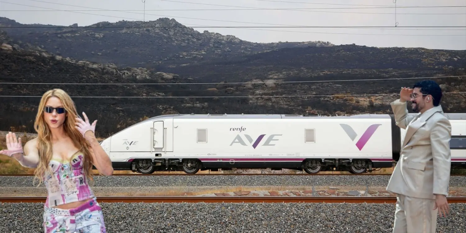 Tren de Renfe con Shakira y Bad Bunny. Creado en Canva Tren de Renfe con Shakira y Bad Bunny. Creado en Canva