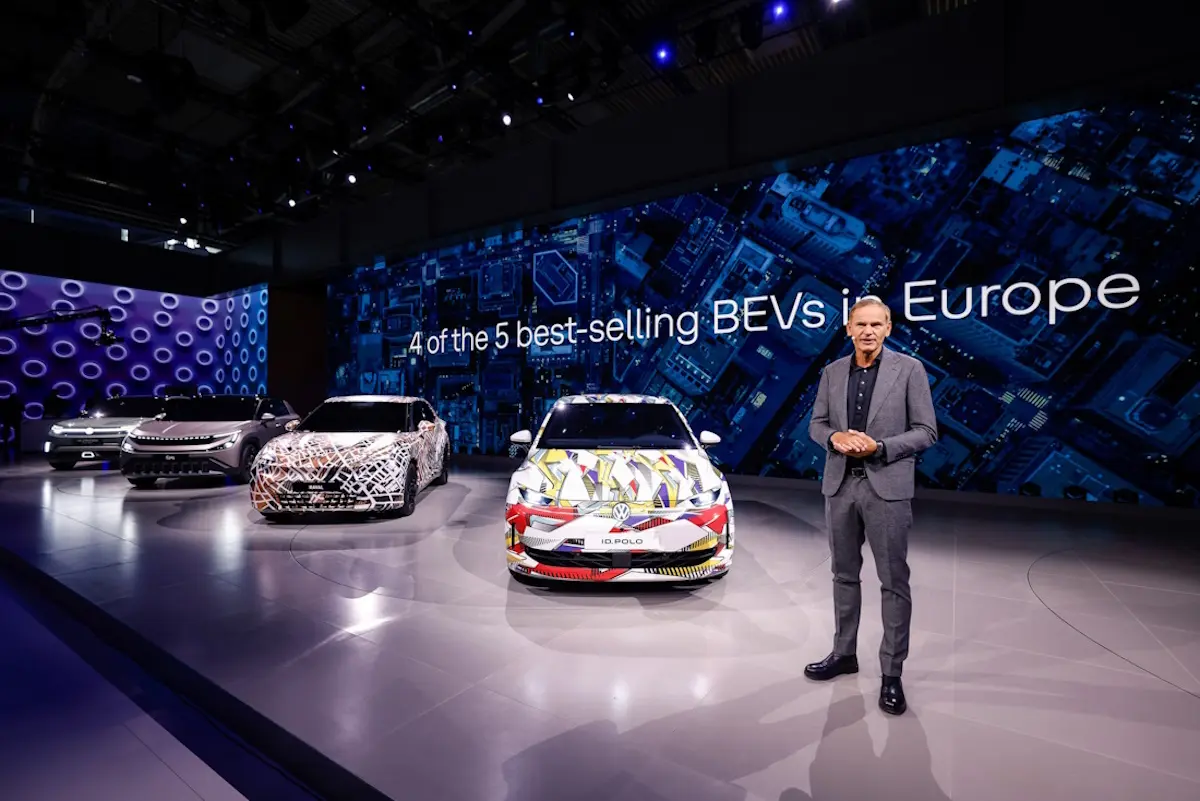 Volkswagen. Oliver Blume con ID Polo, Cupra, Raval, Skoda Epiq y ID.