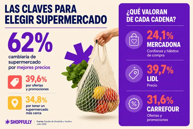Mercadona, Lidl y Carrefour afrontan la fuga del consumidor: el 62% cambiaría de supermercado para ahorrar 2 Merca2 supermercados Merca2