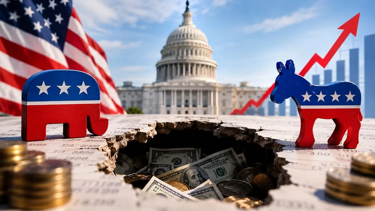 Imagen: Déficit fiscal y elecciones en EE.UU. generada por IA Imagen: Déficit fiscal y elecciones en EE.UU. generada por IA