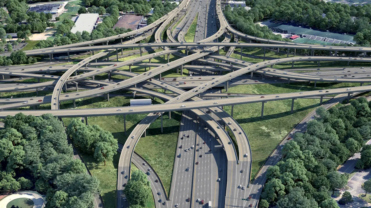 Imagen: Autopista i-285 en Georgia (Atlanta). Fuente: Ferrovial Imagen: Autopista i-285 en Georgia (Atlanta). Fuente: Ferrovial