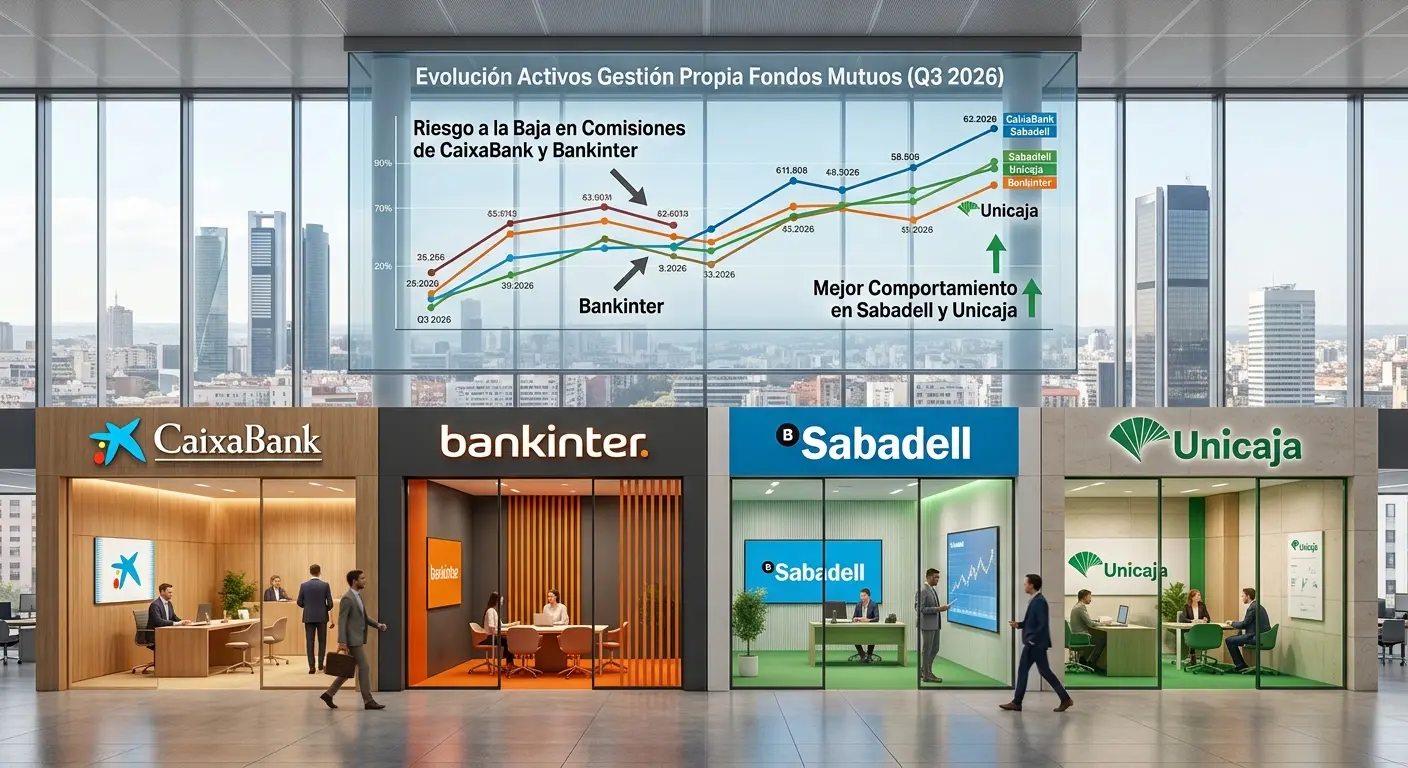 Citi alerta sobre las comisiones de CaixaBank y Bankinter mientras Sabadell y Unicaja ganan patrimonio Oficinas de CaixaBank, Unicaja, Banco Sabadell y Bankinter