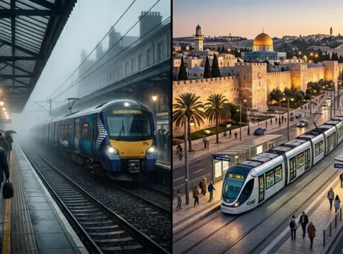 Los proyectos de CAF en Israel o Escocia. Diseñado con Gemini Los proyectos de CAF en Israel o Escocia. Diseñado con Gemini