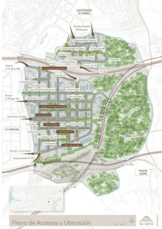 Metrovacesa prepara su gran desembarco en Madrid: 2.000 viviendas y 27,6 millones en Los Cerros 2 Merca2 LosCerros 02 Acceso y Ubicacion Calles 1086x1536 1 Merca2