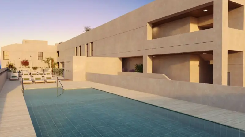 Dazia Capital invierte 60 millones en su nueva apuesta inmobiliaria en Málaga: 138 viviendas desde 355.000 euros 3 Merca2 PISCINA Merca2