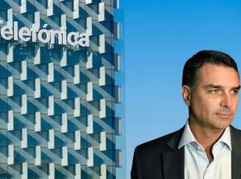 Telefónica y Flavio Bolsonaro. Diseñada en Canva Telefónica y Flavio Bolsonaro. Diseñada en Canva