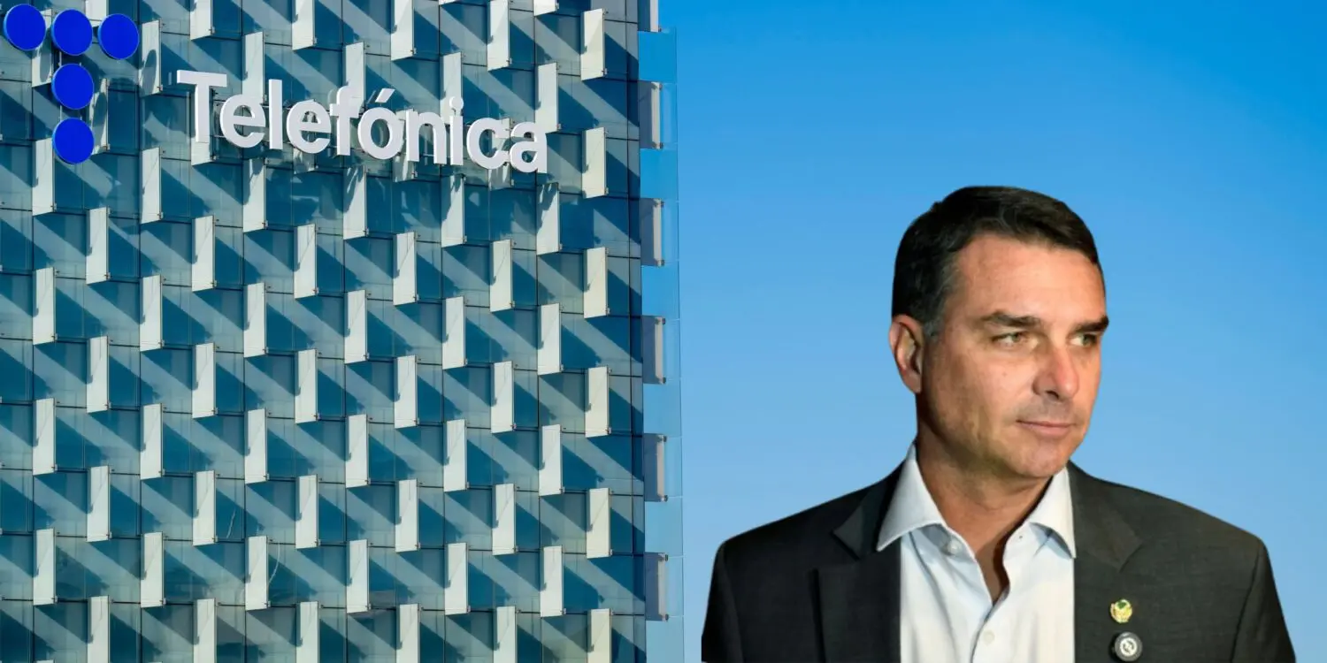 Telefónica y Flavio Bolsonaro. Diseñada en Canva Telefónica y Flavio Bolsonaro. Diseñada en Canva