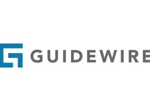 Logotipo de Guidewire sobre fondo blanco Logotipo de Guidewire en letras grises junto a un símbolo geométrico azul sobre fondo blanco.
