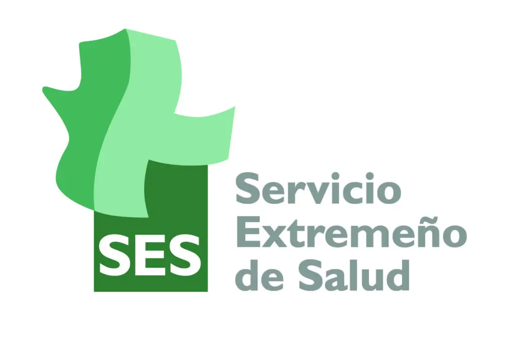 Logotipo verde del Servicio Extremeño de Salud con las siglas SES sobre fondo blanco.