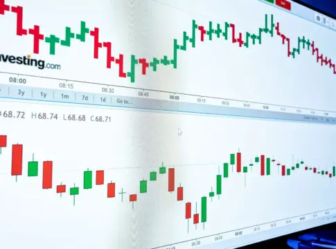 Gráficos de velas en pantalla precio PYTH